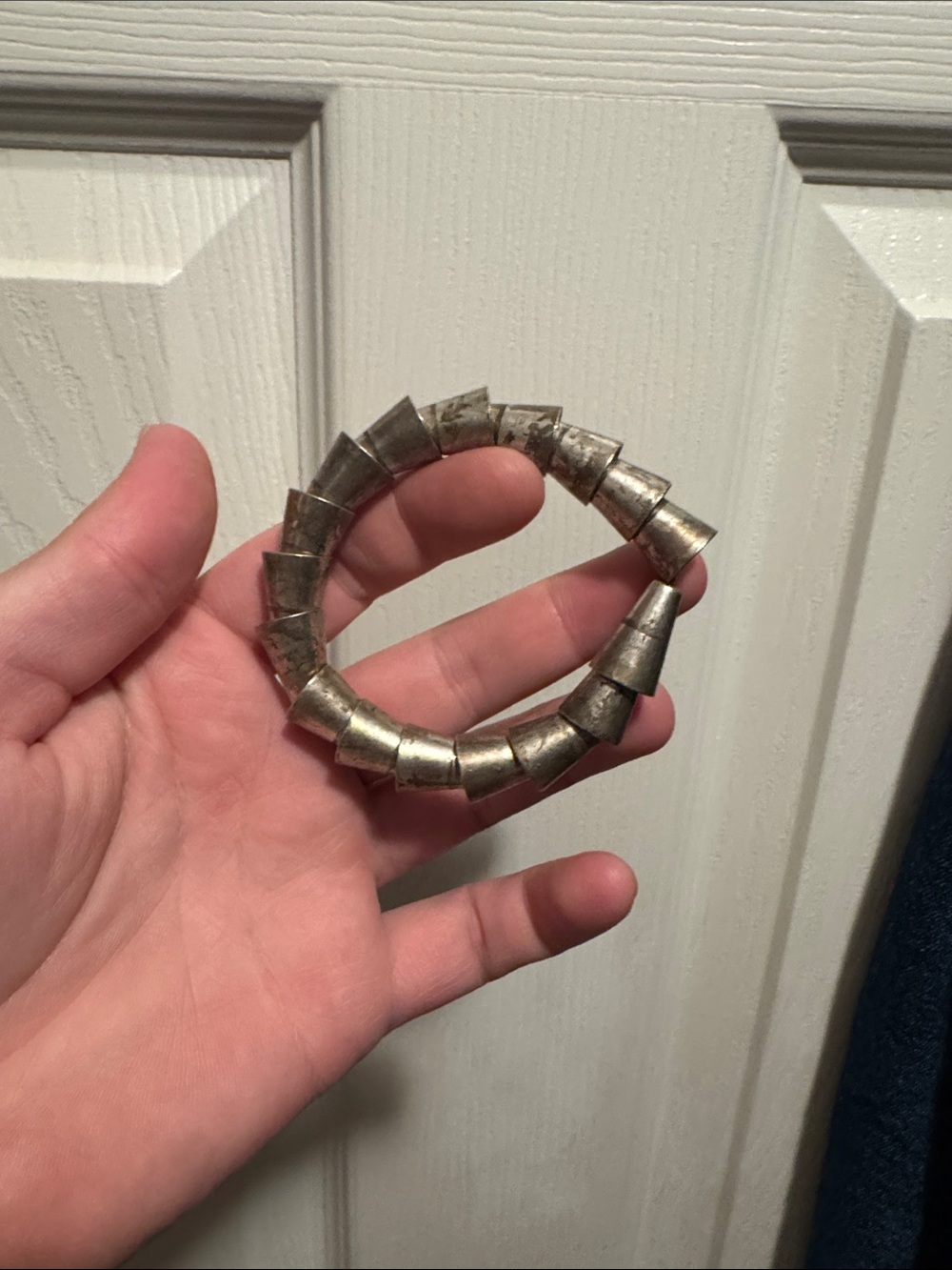 Handcrafted pewter Stretch Bracelet stunning